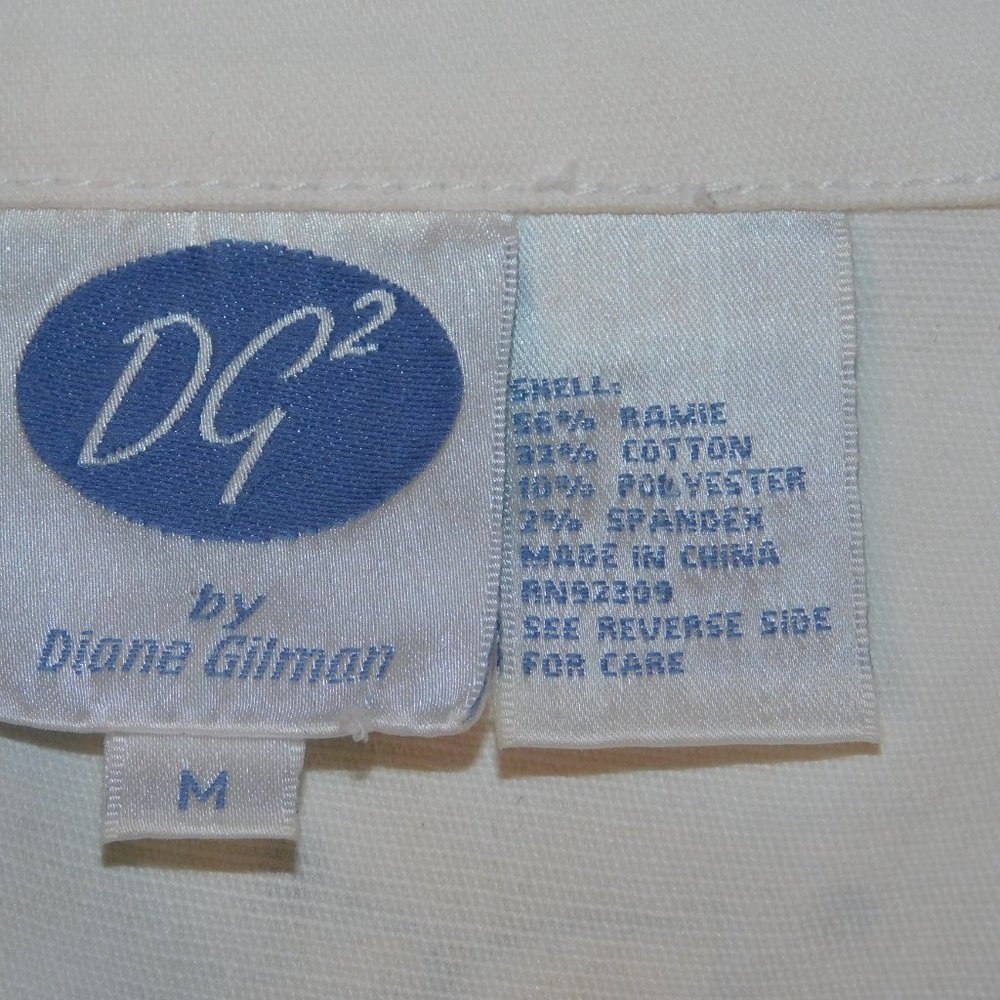 DG2 By Diane Gilman White Denim Jacket Painted Floral, Studs & Rhinestones - Picture 12 of 13
